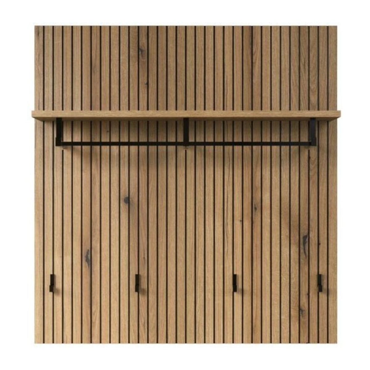 Garderobenpaneel Purebliss in Eiche Natur und Weiß, Modernes Design aus Holzwerkstoff, B/H/T: 80 x 84 x 28 cm - Bild 5