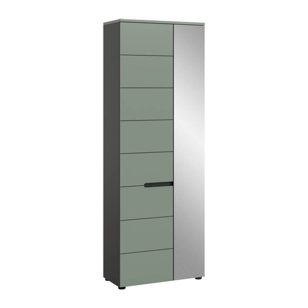 Garderobenschrank Canu von xonox.home in Grün und Basaltgrau mit Drehtüren, B/H/T: 190 x 190 x 37 cm - Bild 1