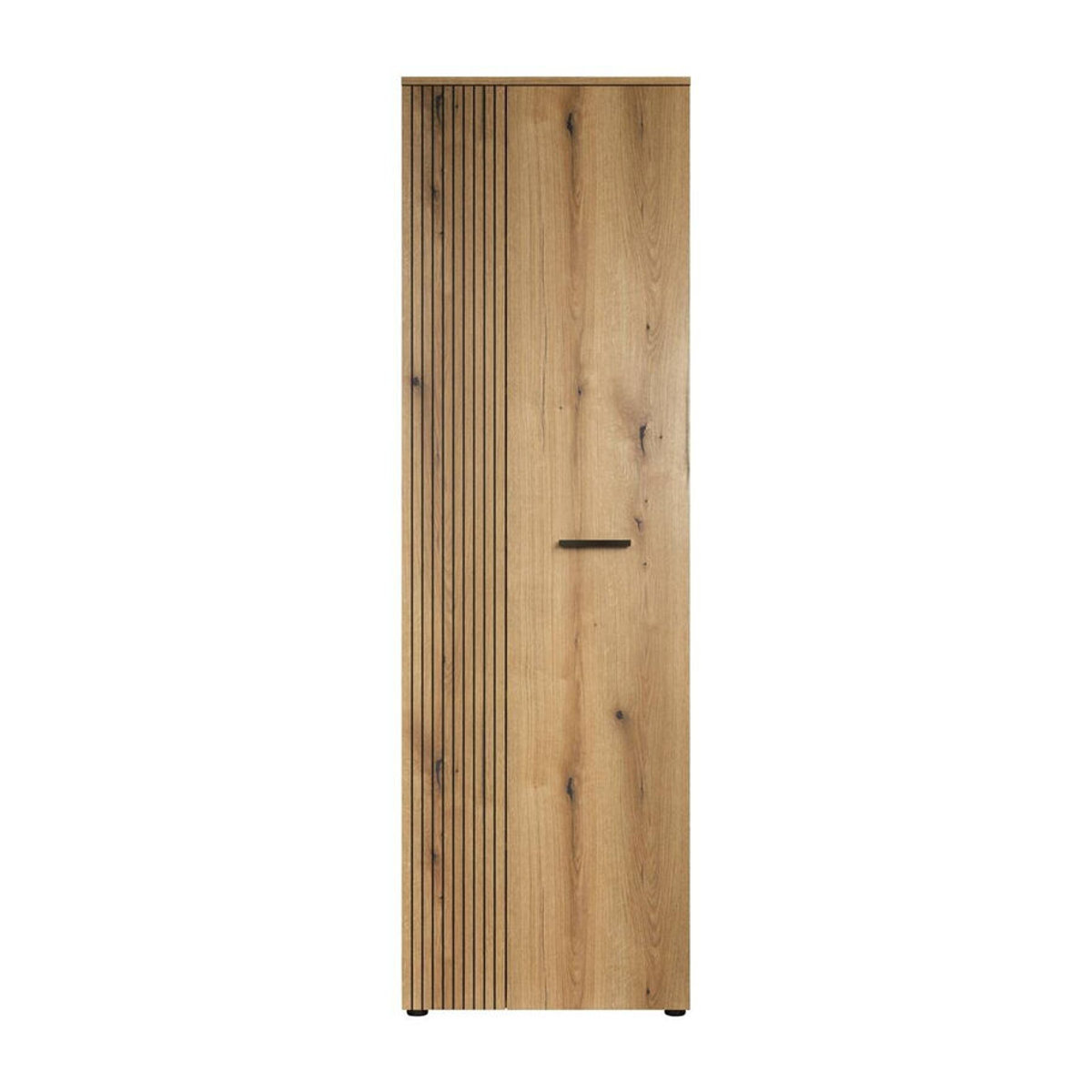 Garderobenschrank Purebliss mit 2 Drehtüren in Eiche Natur und Weiß, B/H/T: 60 x 196 x 36 cm - Bild 1