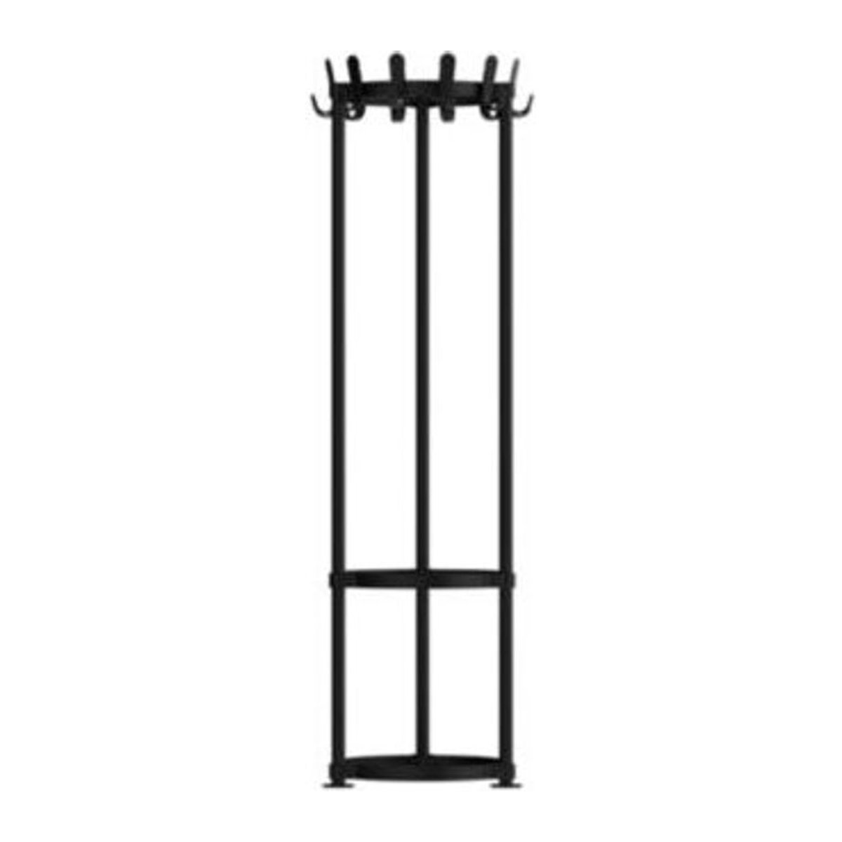Garderobenständer Functionals KROK ROUND in Schwarz mit 36 Haken und Schirmhalter aus Stahl, Aluminium und Kunststoff - Bild 1