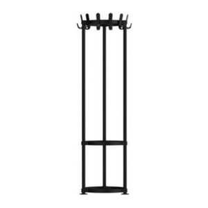 Garderobenständer Functionals KROK ROUND in Schwarz mit 36 Haken und Schirmhalter aus Stahl, Aluminium und Kunststoff