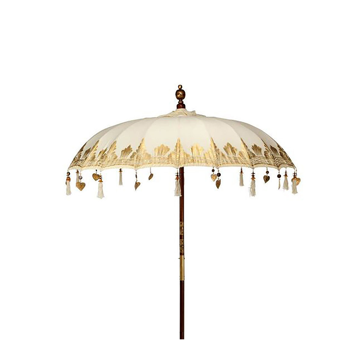 Garten Sonnenschirm SHAMTAM mit Blattgold Muster im Bali-Design, Durchmesser: 2 m - Bild 3