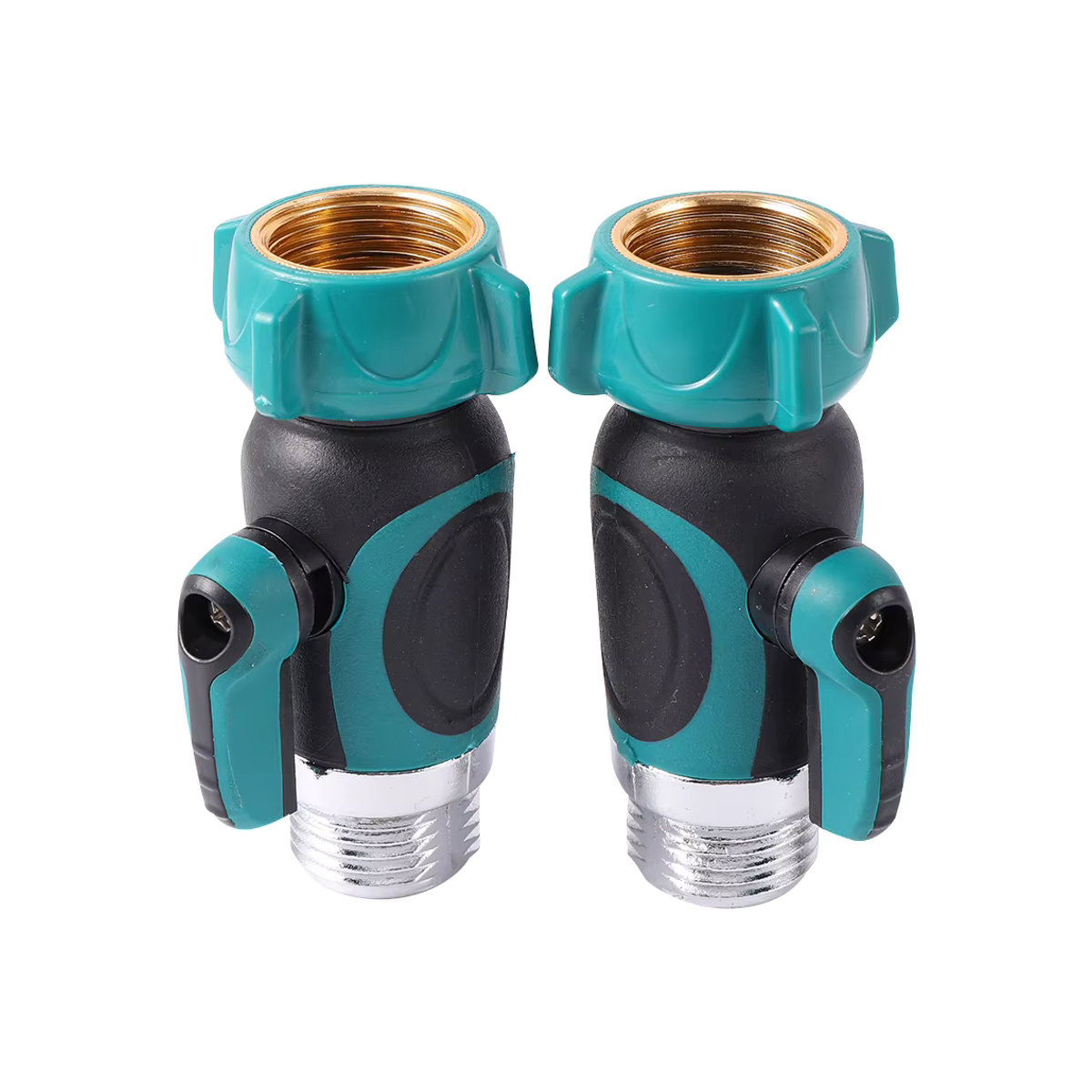 Gartenbewässerungsschlauch-Splitter als 1-Wege-2-Wege-Wasserverteiler mit 3/4 Zoll amerikanischem Standard-Gewinde in Grün - Bild 2