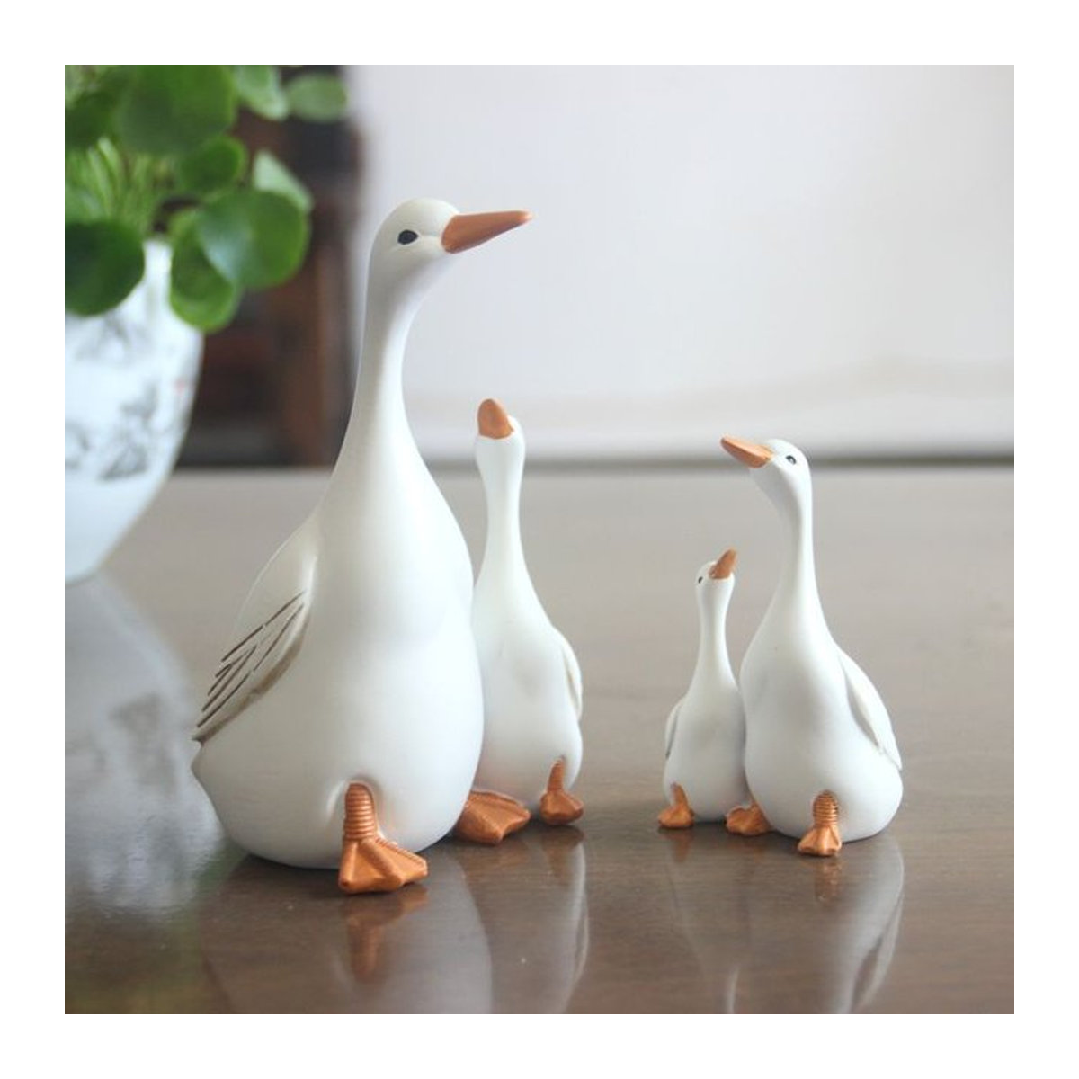 Gartendekoration Mutter und Kind Ente aus Harz für Mikro-Landschaften und Innenhöfe - Bild 1