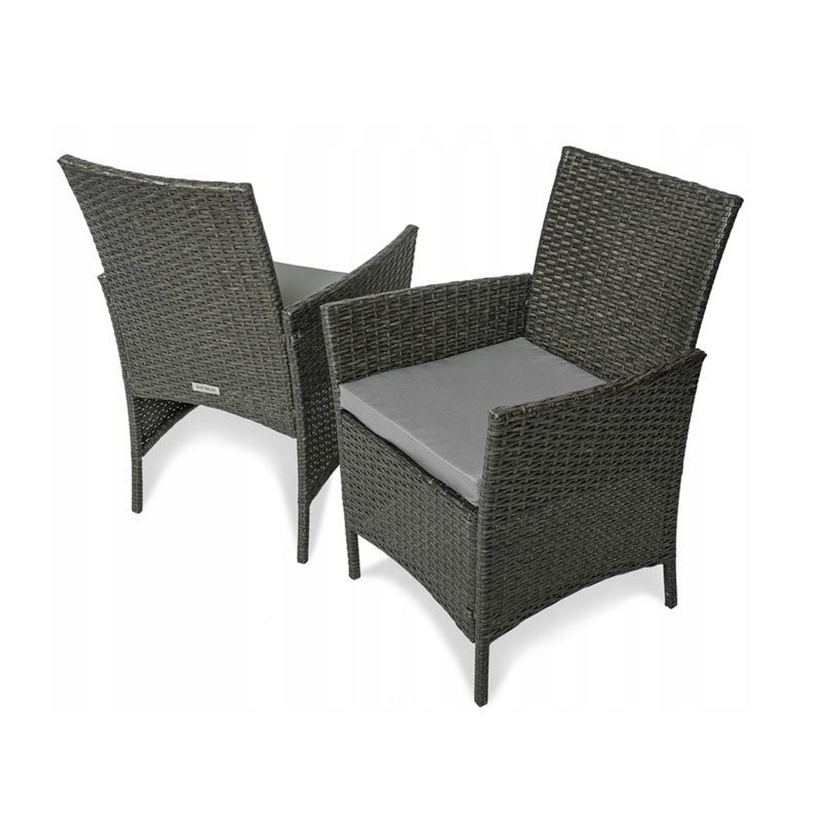 Gartenmöbel Rattan Sessel Classic aus Polyrattan und Stahl in Dunkelbraun mit Polyesterbezug - Bild 3