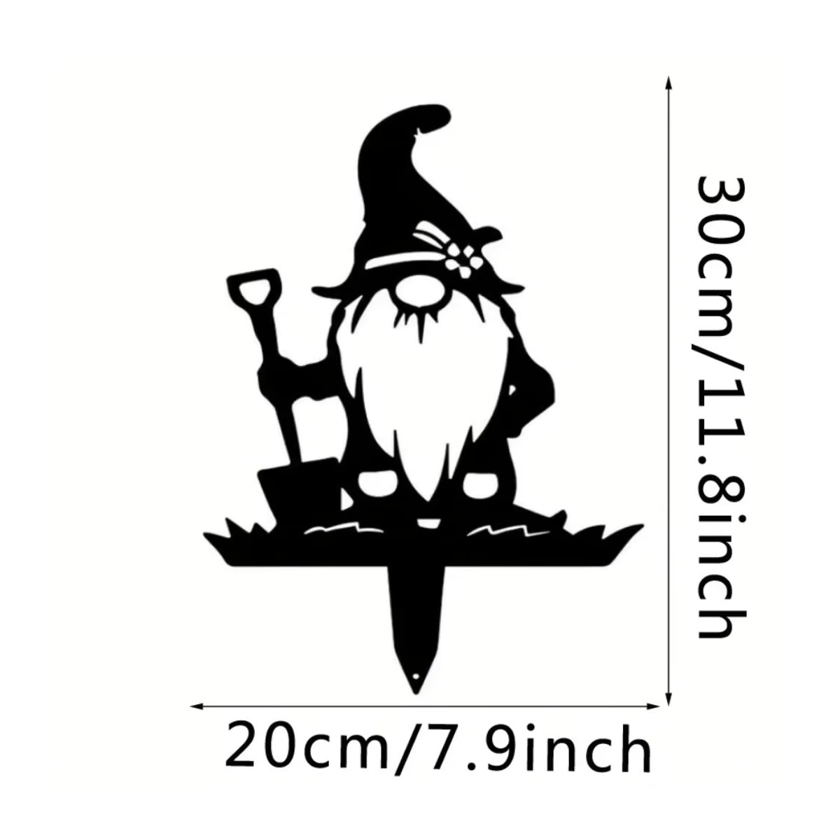 Gartenstecker Santa Gnome Silhouette aus Metall für die Outdoor-Dekoration im Hof und Rasen - Bild 2