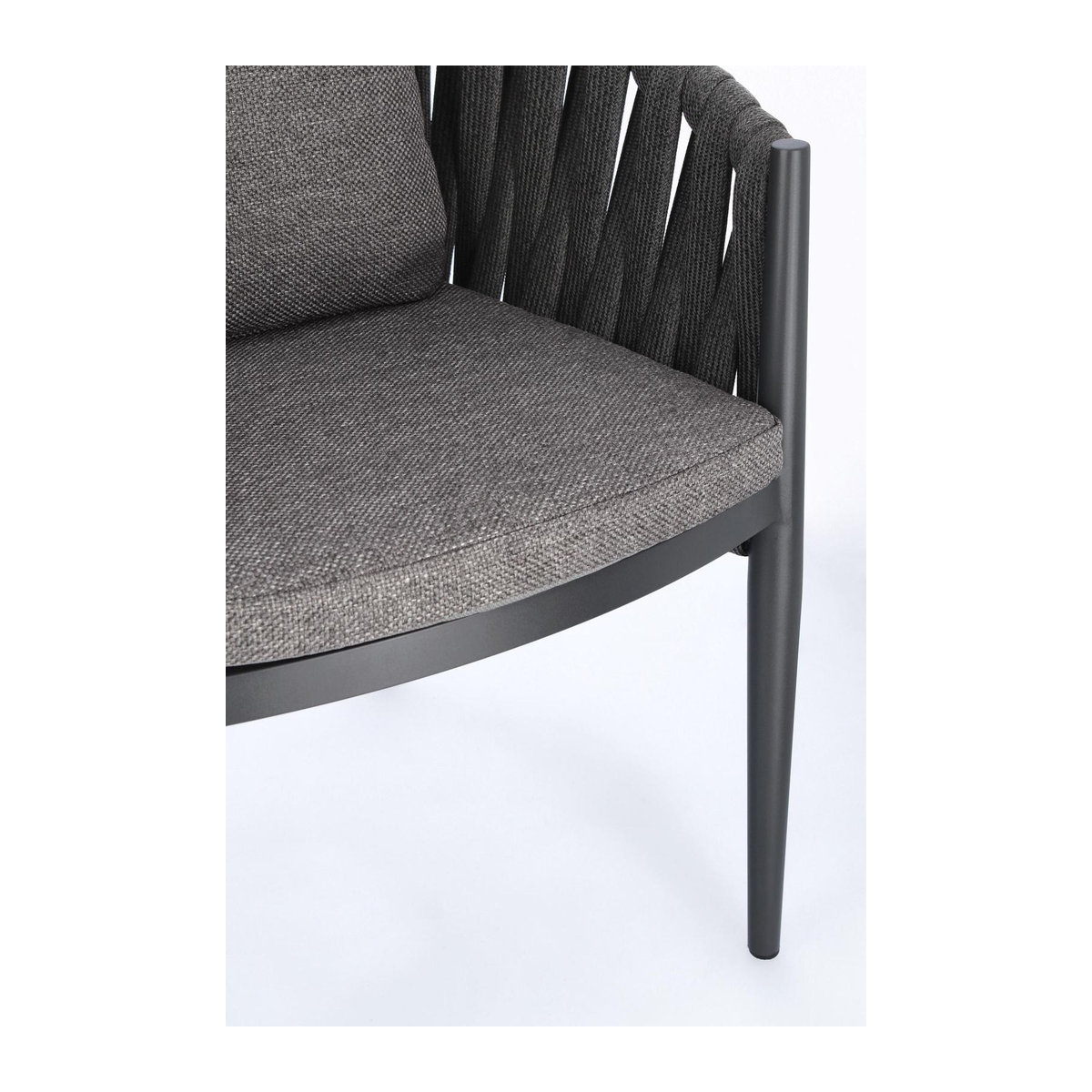 Gartenstuhl Bolzano Juno aus Aluminium mit Seilgeflecht und Olefin-Gewebe in Anthrazit - Bild 4