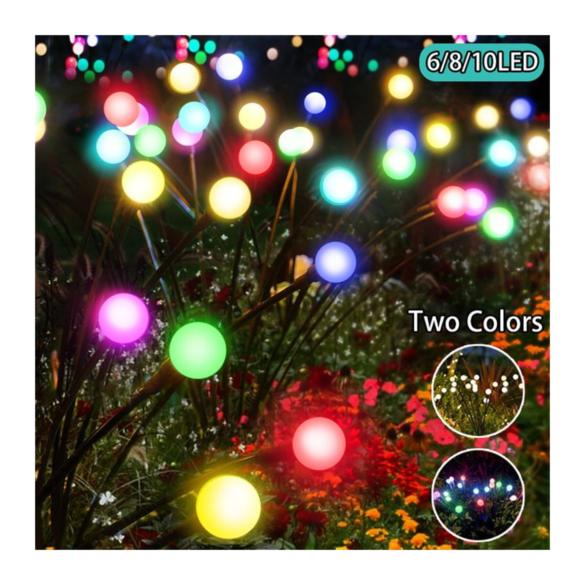 GASISTER Solarleuchten LED Firefly Outdoor Gartenbeleuchtung Bunt - Bild 1