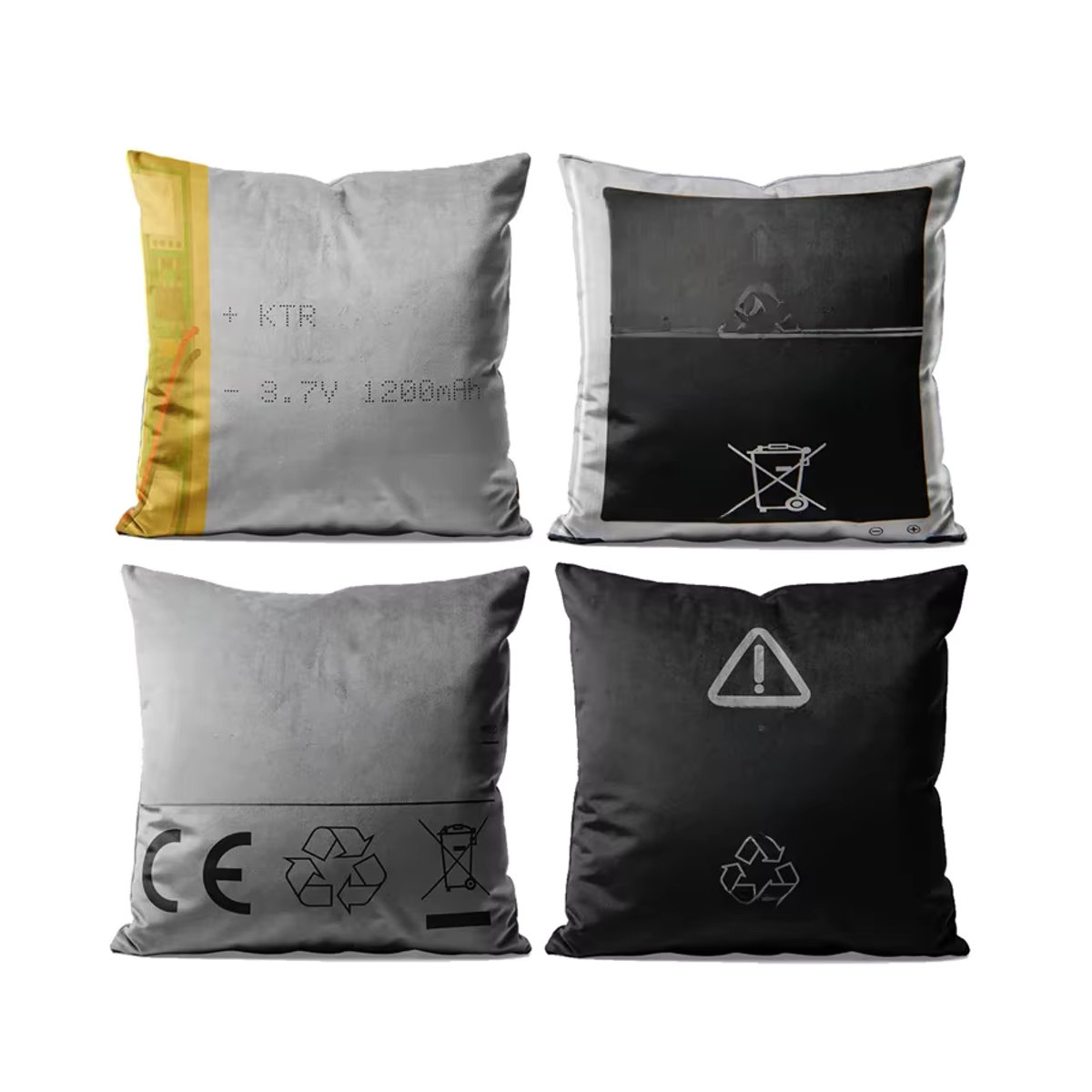 Gaslight Gatekeep Girlboss Set mit 4 Kissenbezügen in Schwarz, B/B: 45 x 45 cm - Bild 6