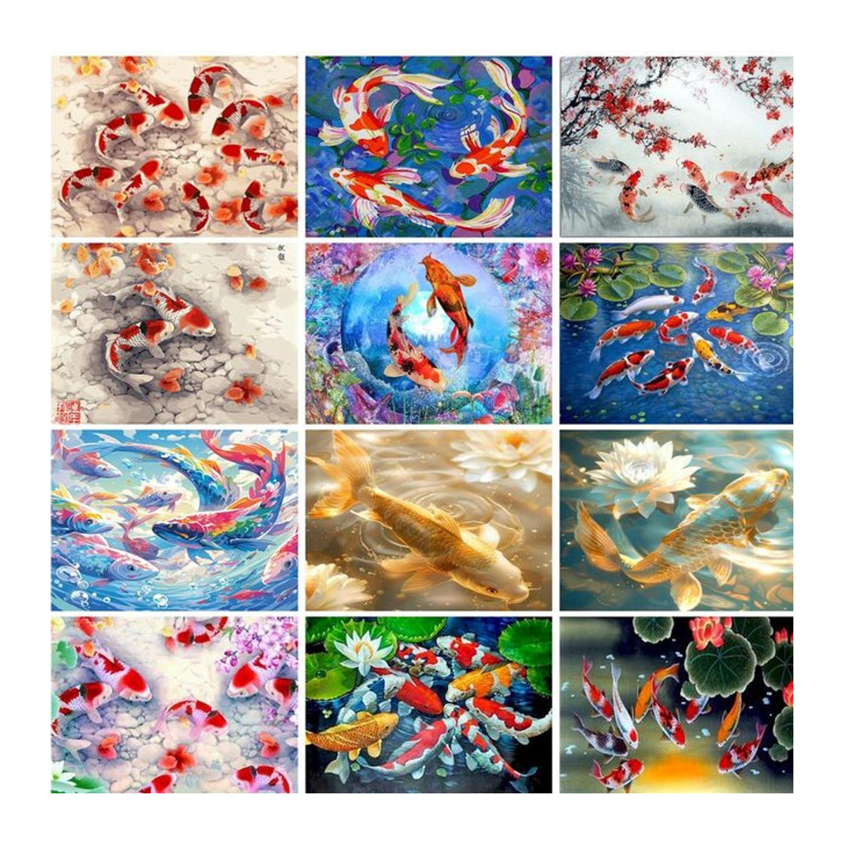 GATYZTORY Malen nach Zahlen Set mit Fisch-Motiv auf Leinwand, mehrfarbiges Acrylfarben-Ölgemälde zur Tierdekoration für dein Zuhause, rahmenlos - Bild 1