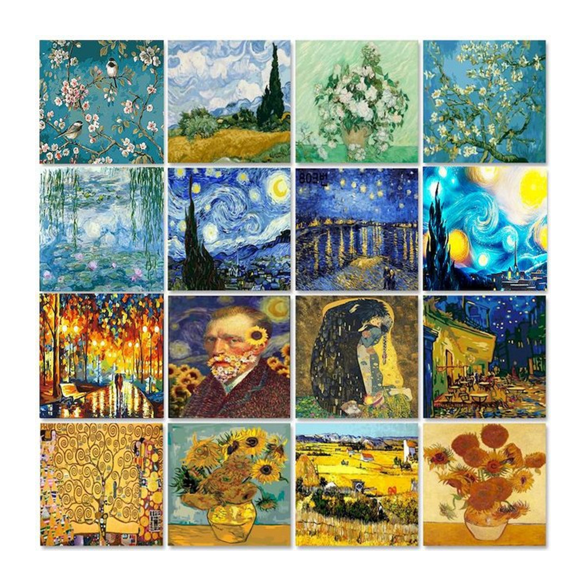 GATYZTORY Malen nach Zahlen Set Van Gogh Motiv auf Leinwand, Mehrfarbig, Quadratisch, Klassisch - Bild 1