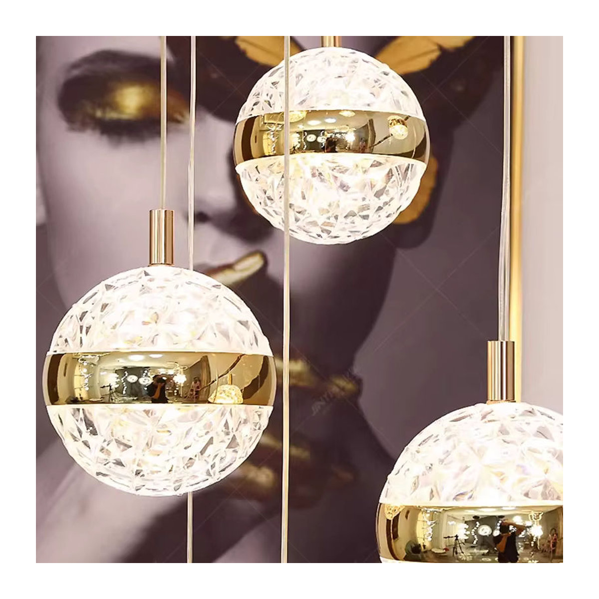 Gbbmade Kronleuchter in Silber und Glas im skandinavischen Design für Wohnzimmer und Esszimmer - Bild 5
