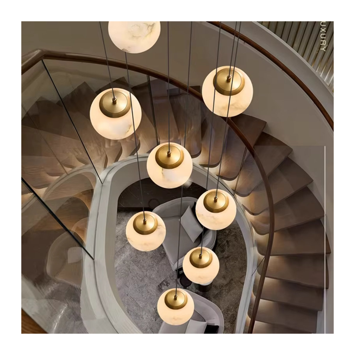 Gbbmade Moderne LED-Pendelleuchte in Gold und Weiß für Wohnzimmer und Esszimmer - Bild 2