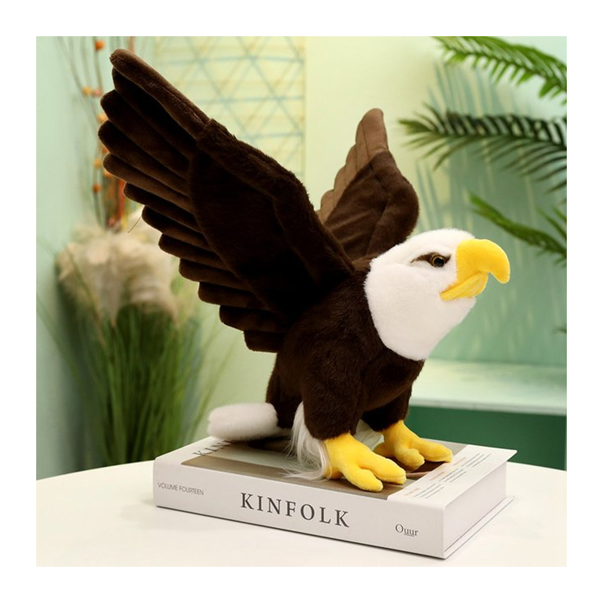 GDzaccly Weißkopfseeadler Plüschtier in Weiß und Braun als weiches Stofftier für Kinder - Bild 1