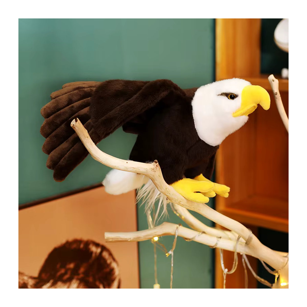 GDzaccly Weißkopfseeadler Plüschtier in Weiß und Braun als weiches Stofftier für Kinder - Bild 6
