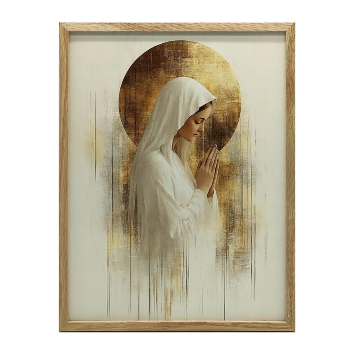 Gebet in Stille - Maria Premium-Leinwand von Marcin Zbijowski, B: 30 cm, H: 40 cm, ohne Rahmen - Bild 1
