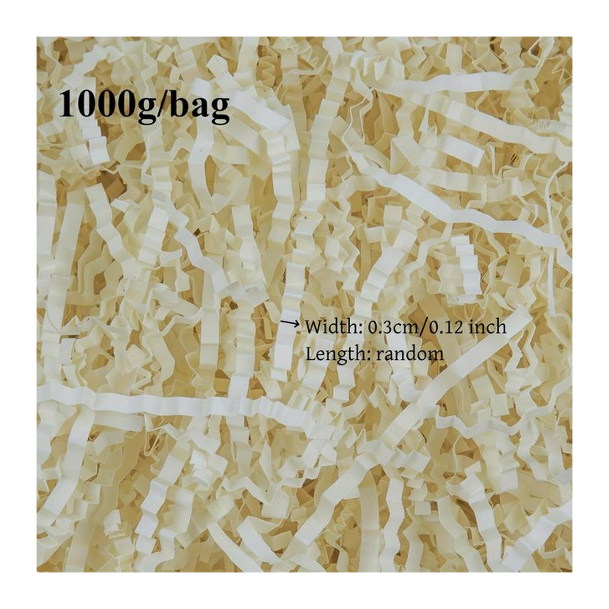 Gelbes Schnitzelpapier als dekorative Füllung für Geschenkboxen, gewelltes Papier in Naturfarbe, 1 kg - Bild 1