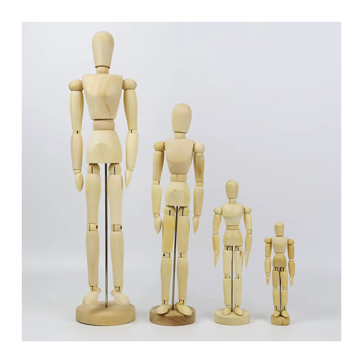 Gelenkmodell der menschlichen Figur aus Holz in Beige als Künstlerpuppe zum Zeichnen mit Ständer - Bild 3