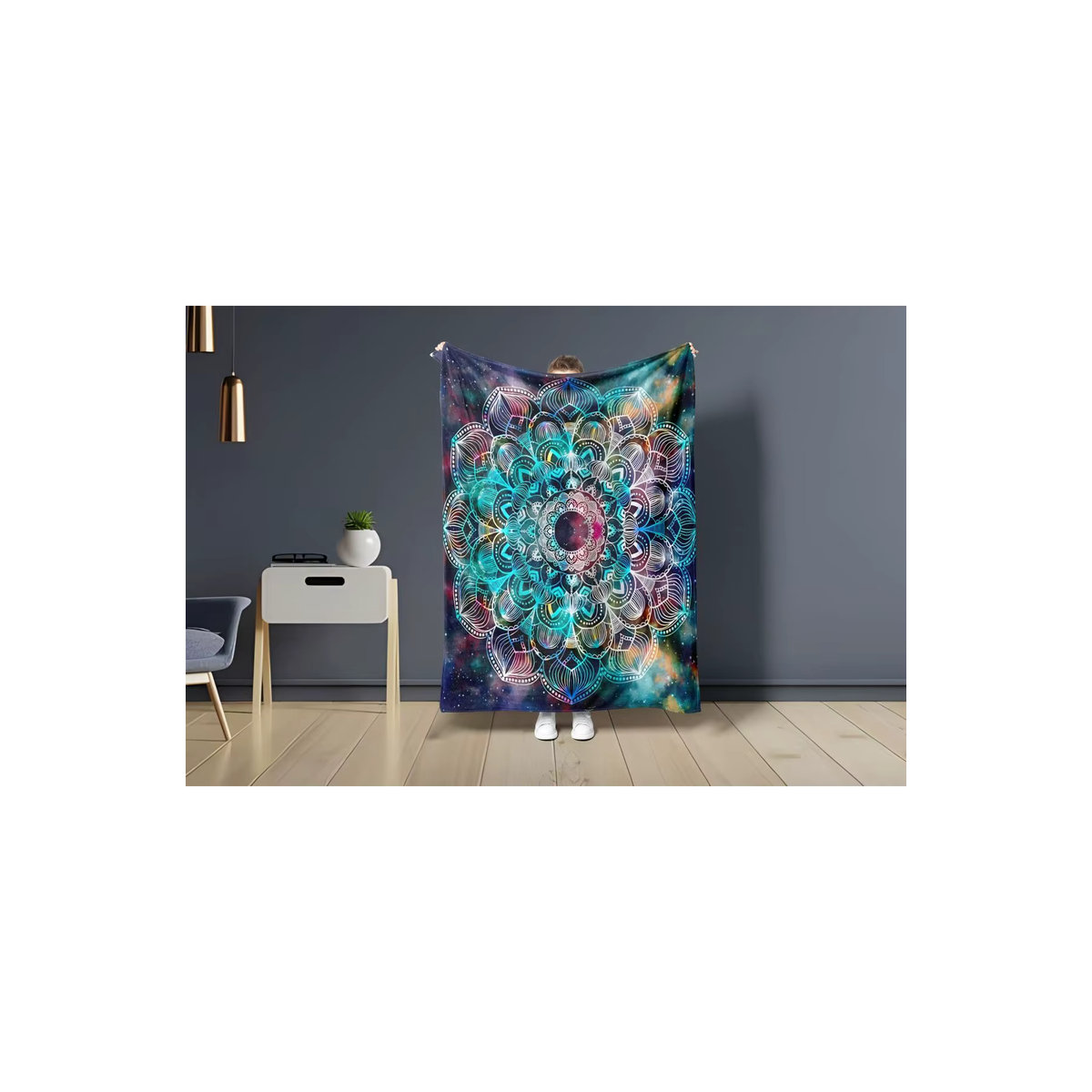 Gemütliche Mandala-Druck Decke in Multicolor für Wohnkultur und Reisen - Bild 3