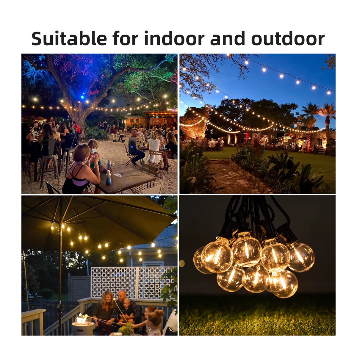 Genixgreen 25er Set LED Filament Lampen G40 Globe Retro Warmweiß E12 Basis Dimmbar Bruchsicher - Bild 4