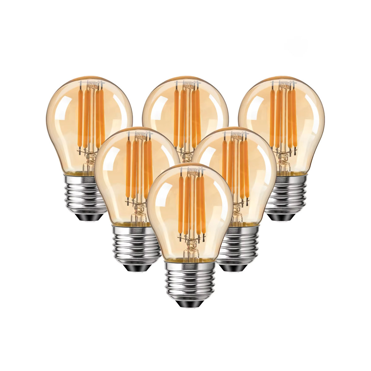 Genixgreen G45 LED-Filament Glühbirne Retro Design, E27 Schraubsockel, bernsteinfarbenes Glas, Warmweiß, dimmbar - Bild 7