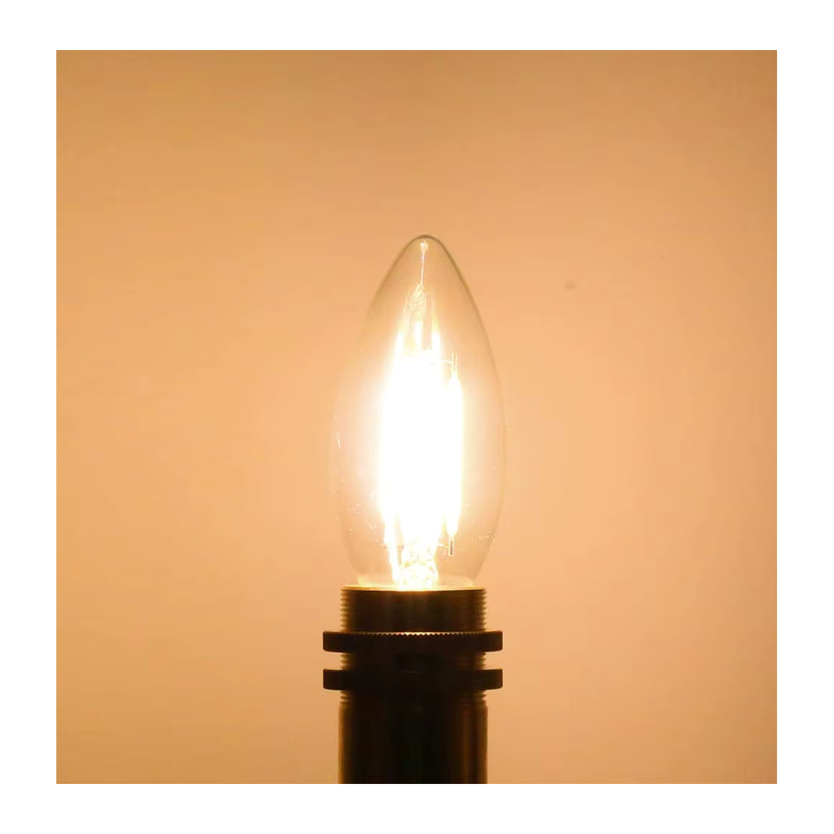 Genixgreen LED-Kerzenlampe C35 Retro Glühfadenlampe E14 Bernsteinfarben Warmweiß 2700K Dimmbar - Bild 3