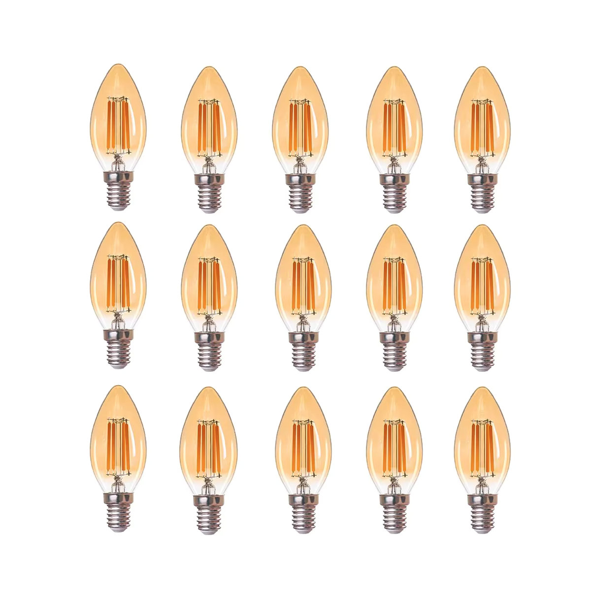 Genixgreen LED-Kerzenlampe C35 Retro Glühfadenlampe E14 Bernsteinfarben Warmweiß 2700K Dimmbar - Bild 5