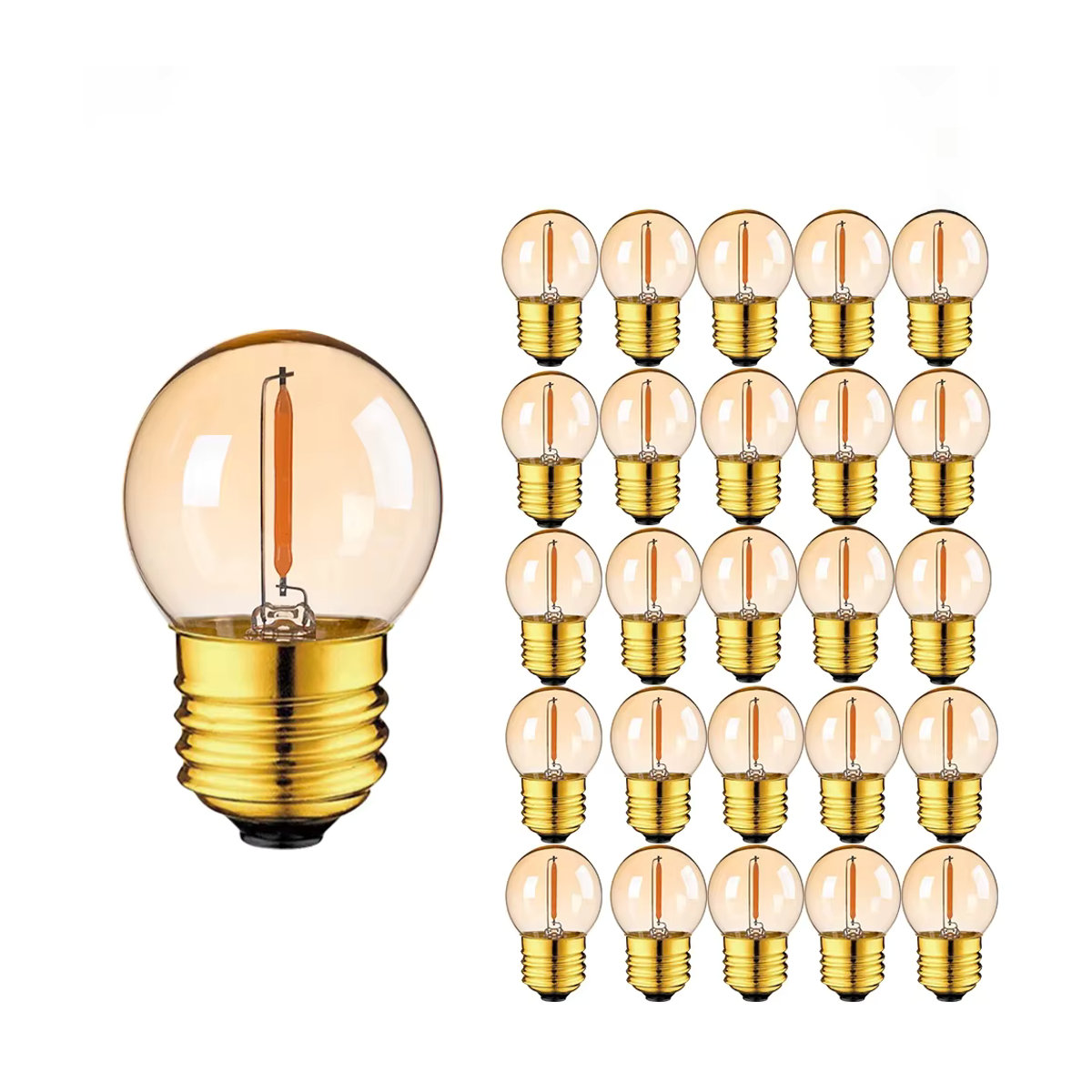Genixgreen Vintage LED-Glühlampe G40 mit E27-Sockel, warmweiß, goldfarbenes Glas, dimmbar - Bild 7