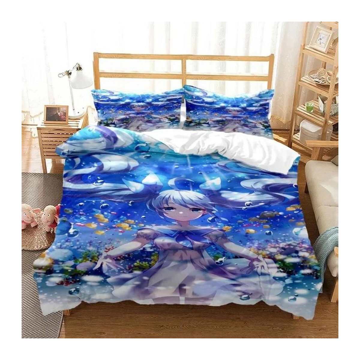 Genshin Impact Bettwäsche-Set aus Polyester für Kinder und Teenager, Multicolor, B/H: 135 x 200 cm, 3-teilig - Bild 1