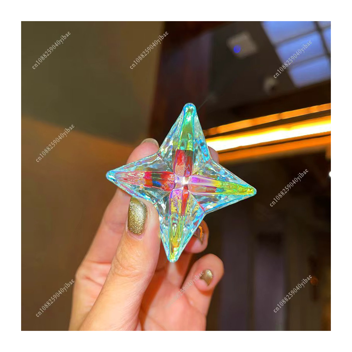 Genshin Impact Primogem 3D Kristall Desktop Ornament aus Kunstharz in Transparent - Bild 3