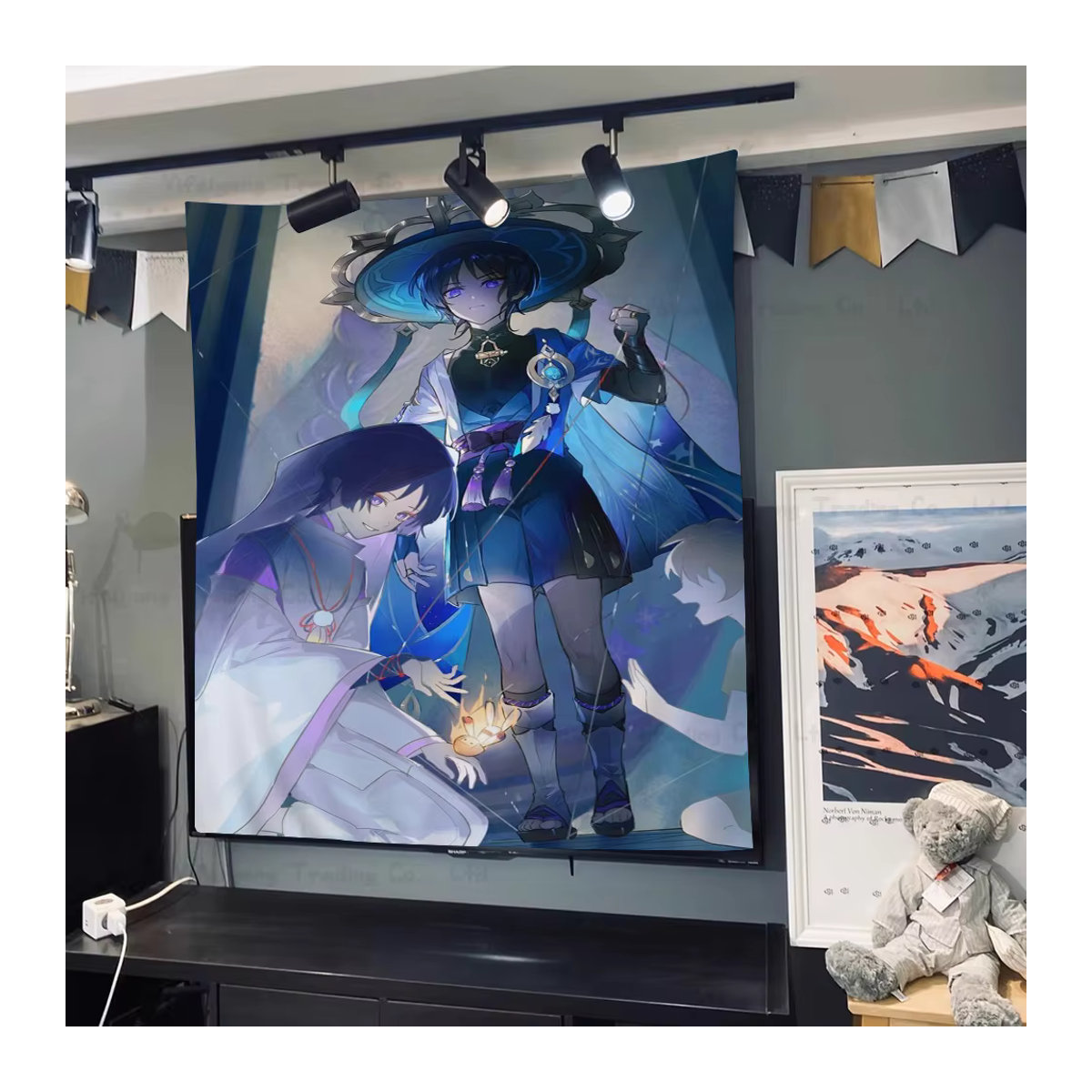 Genshin Impact Scaramouche Wandteppich mit floralem Hippie-Design in Mehrfarbig, B/H: 70 x 50 cm - Bild 5