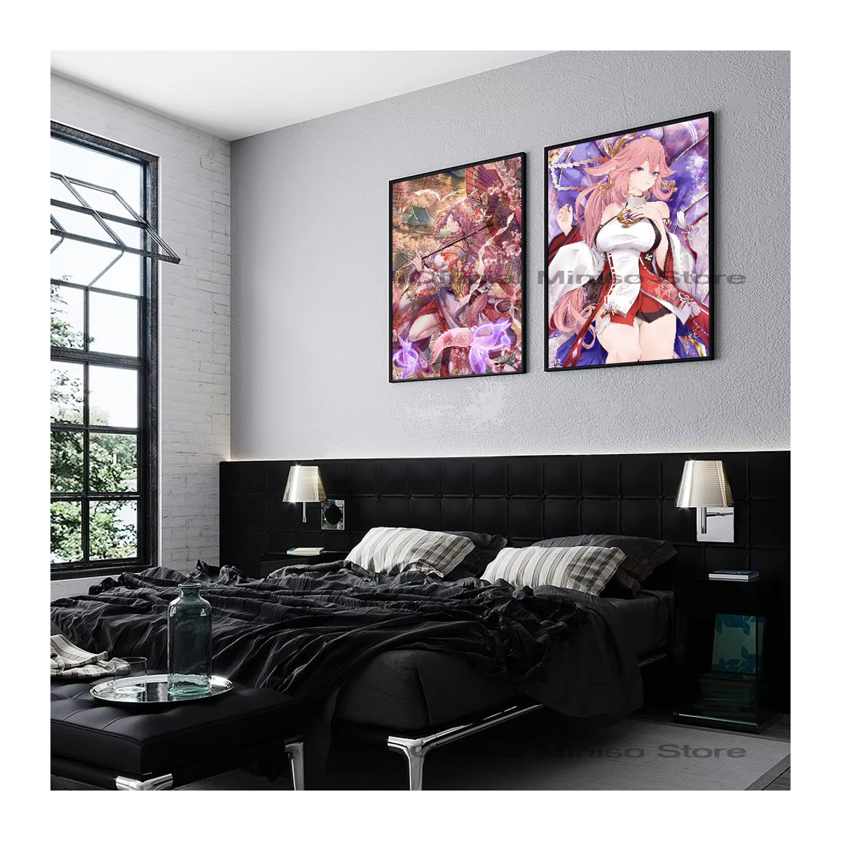 Genshin Impact Yae Miko Poster selbstklebender wasserfester Papier Aufkleber zur Wanddekoration in Mehrfarbig - Bild 3