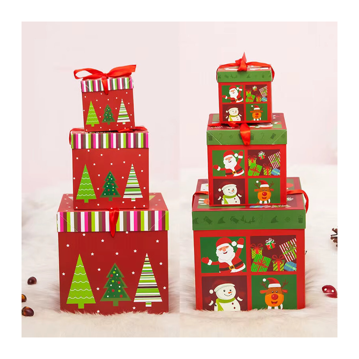 Geometrische Weihnachtsgeschenkboxen zur Dekoration und Präsentation von Pralinen oder Keksen für Weihnachten und Neujahr - Bild 4