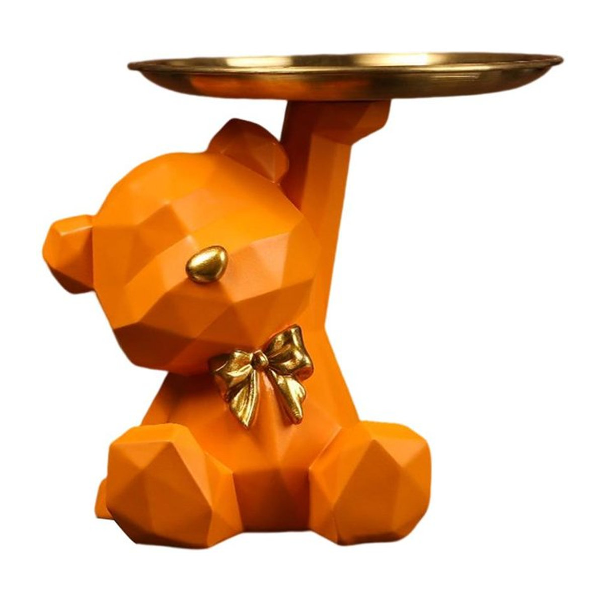 Geometrischer Bär Schlüsselanhänger aus Harz in Orange von Wucifang Shoes - Bild 1