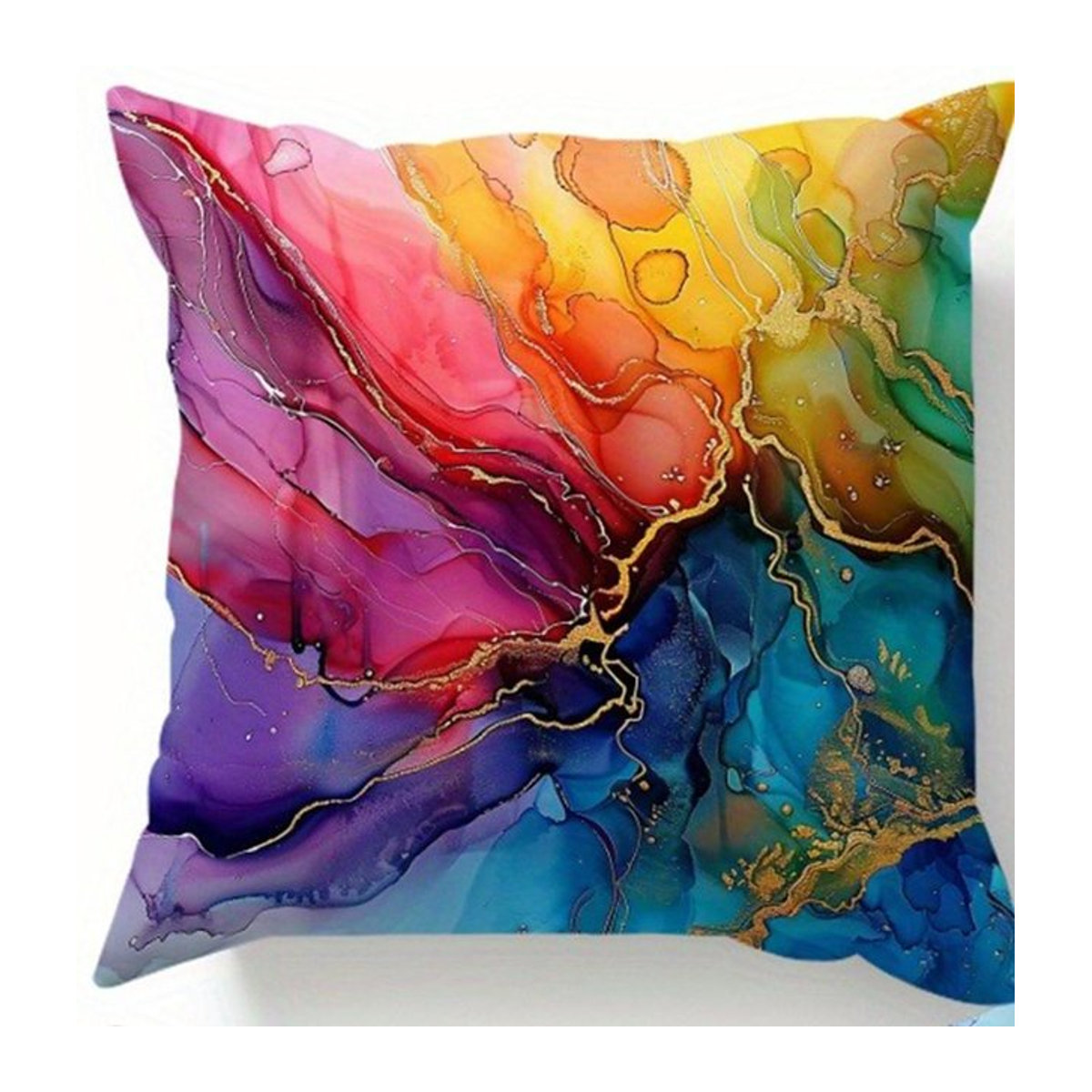 Geometrischer Dekokissenbezug von Shunika Chen aus superweichem Polyester in Multicolor, B/B/H: 18 x 18 x 18 cm - Bild 1