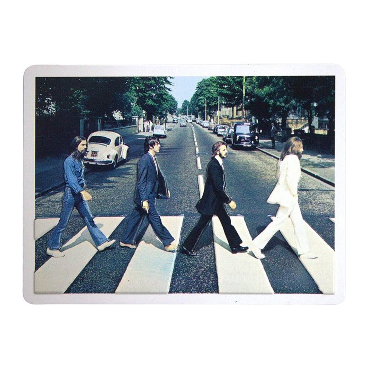 Geprägter Kühlschrankmagnet The Beatles Abbey Road in Schwarz aus Aluminium - Bild 1
