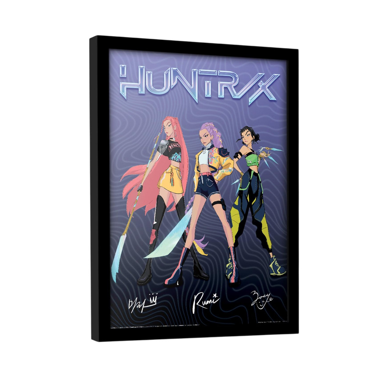 Gerahmtes Huntrix K-Pop Dämonenjäger Poster Portrait in Schwarz, B: 40 cm, H: 30 cm - Bild 2