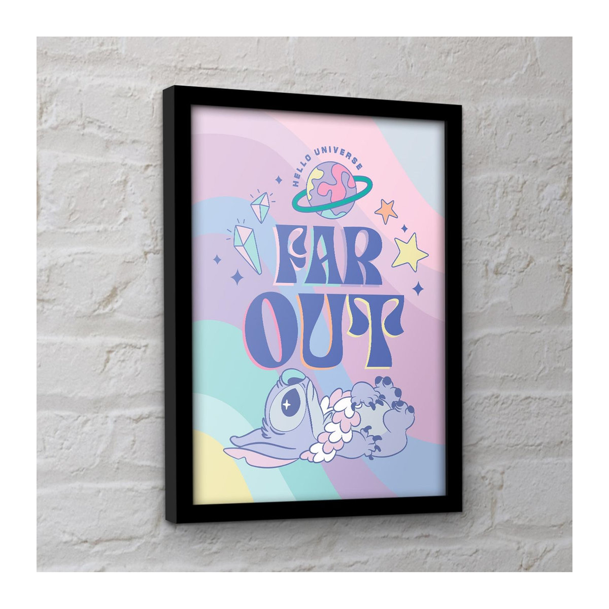 Gerahmtes Lilo & Stitch Poster Planetarisch Design in Schwarz mit Plexiglas - Bild 3