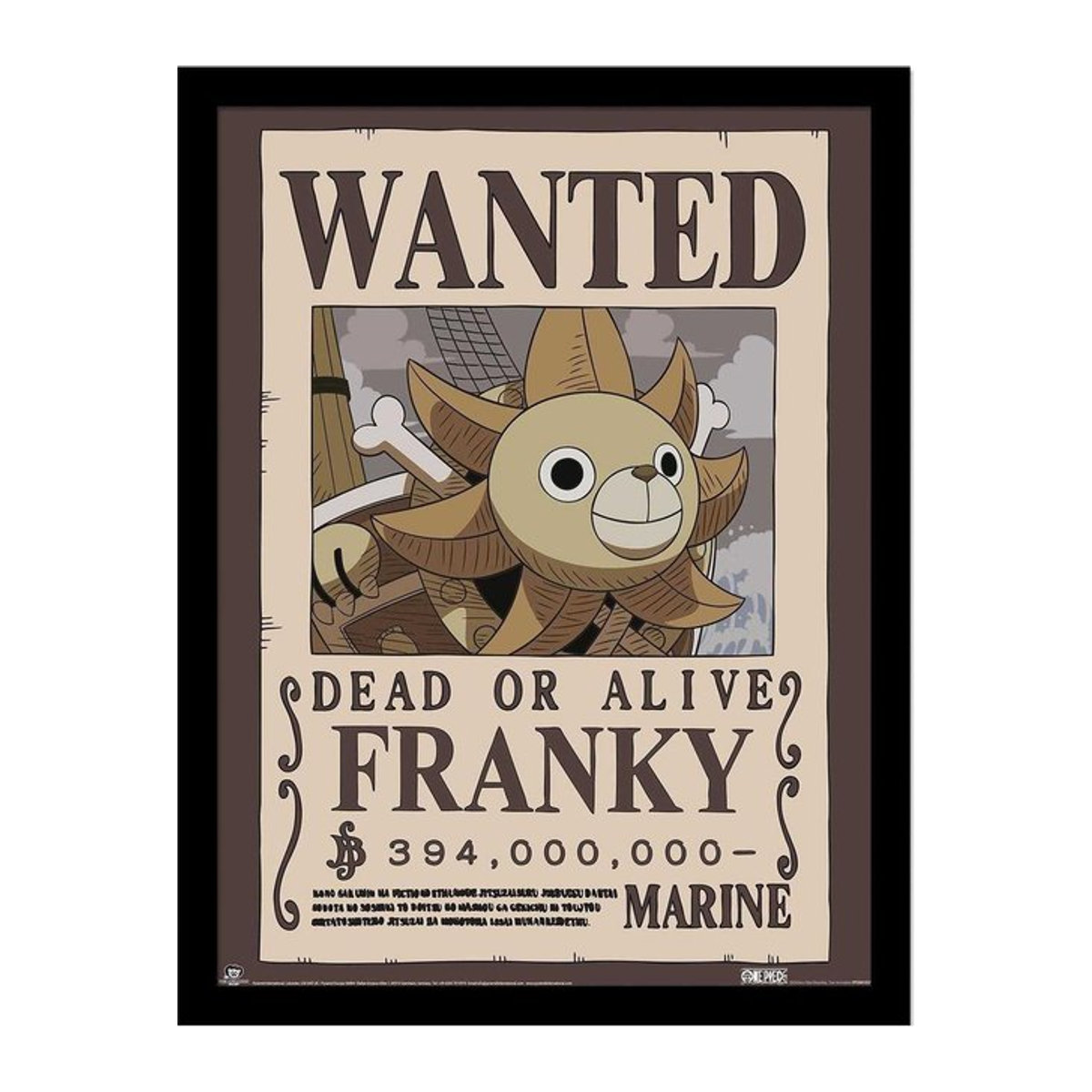 Gerahmtes One Piece Steckbrief Franky Poster in Braun, Breite: 40 cm, Höhe: 40 cm - Bild 1