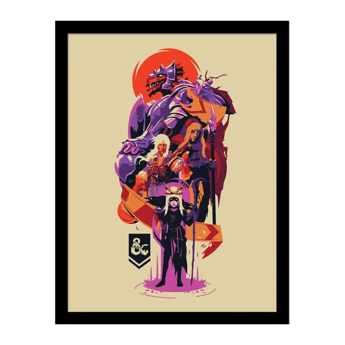 Gerahmtes Poster Dungeons & Dragons Adventuring Party 2, Schwarz, Breite: 40 cm, Höhe: 40 cm - Bild 1