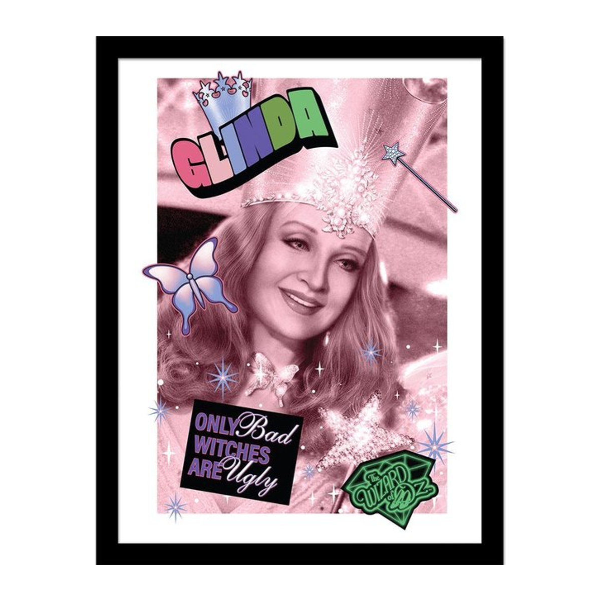 Gerahmtes Poster The Wizard Of Oz Glinda in Rosa/Schwarz, Breite: 40 cm, Höhe: 40 cm - Bild 1