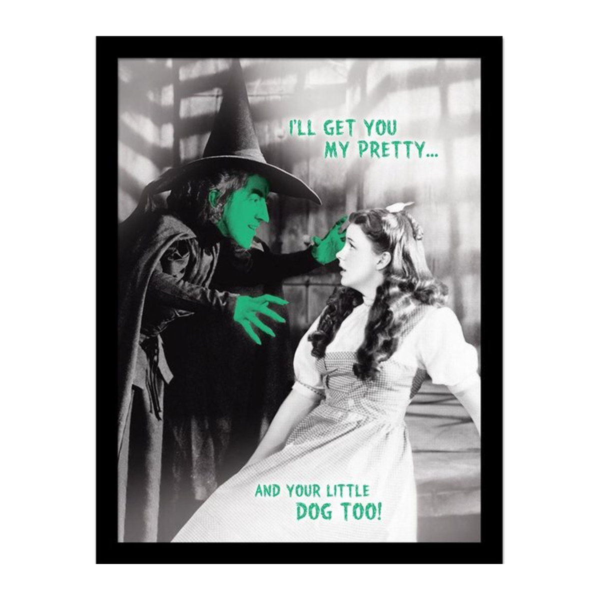 Gerahmtes Poster The Wizard Of Oz in Schwarz/Weiß mit Plexiglas, Breite: 40 cm, Höhe: 40 cm - Bild 1