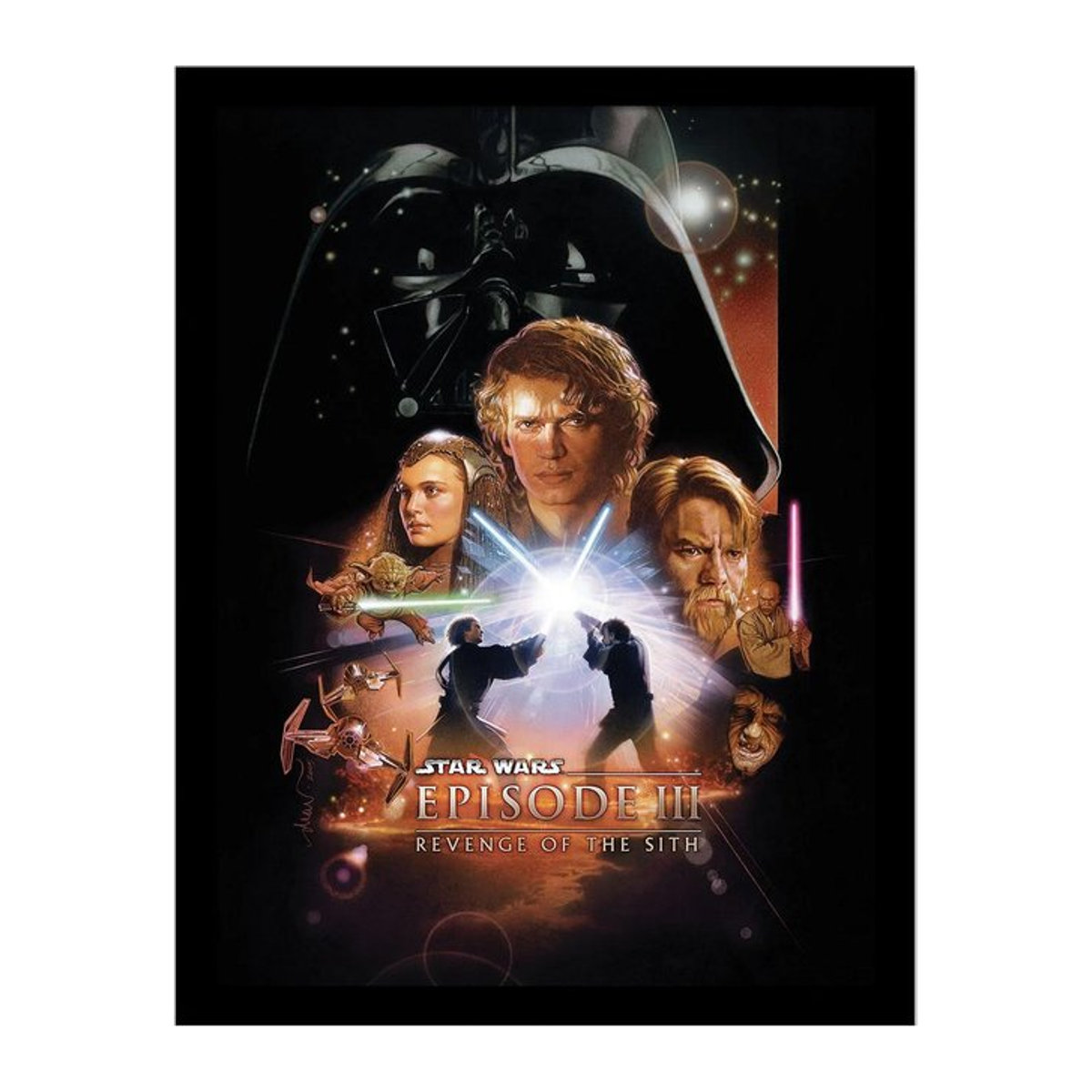 Gerahmtes Star Wars: Episode III Poster in Schwarz mit Plexiglas, Breite: 40 cm, Höhe: 40 cm - Bild 1