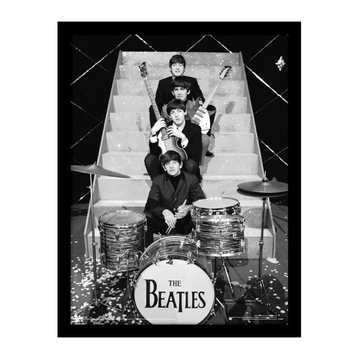 Gerahmtes The Beatles Poster Fotoshooting in Grau/Schwarz, Breite: 40 cm, Höhe: 40 cm - Bild 1