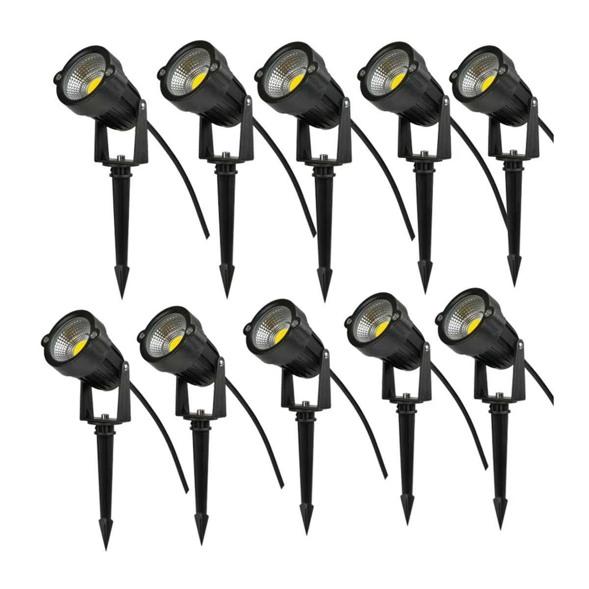 Getefu 10er Set COB LED Außenstrahler Wasserdicht für Garten und Landschaftsbau in Schwarz und Rot - Bild 7