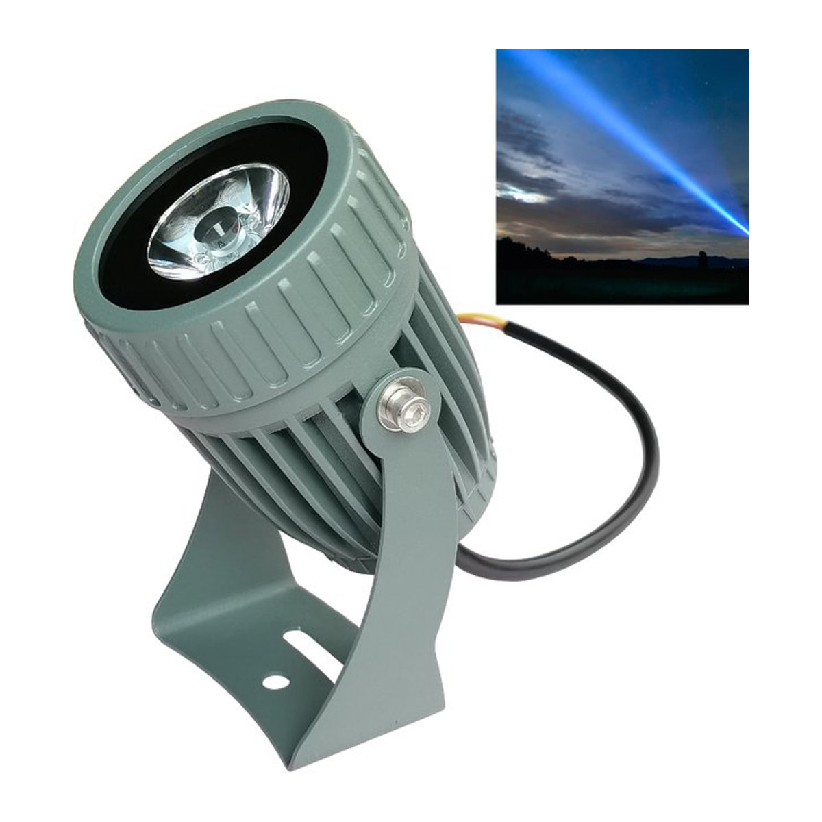 Getefu LED Outdoor-Strahler IP65 Wandleuchte in Grau mit 10 W - Bild 1
