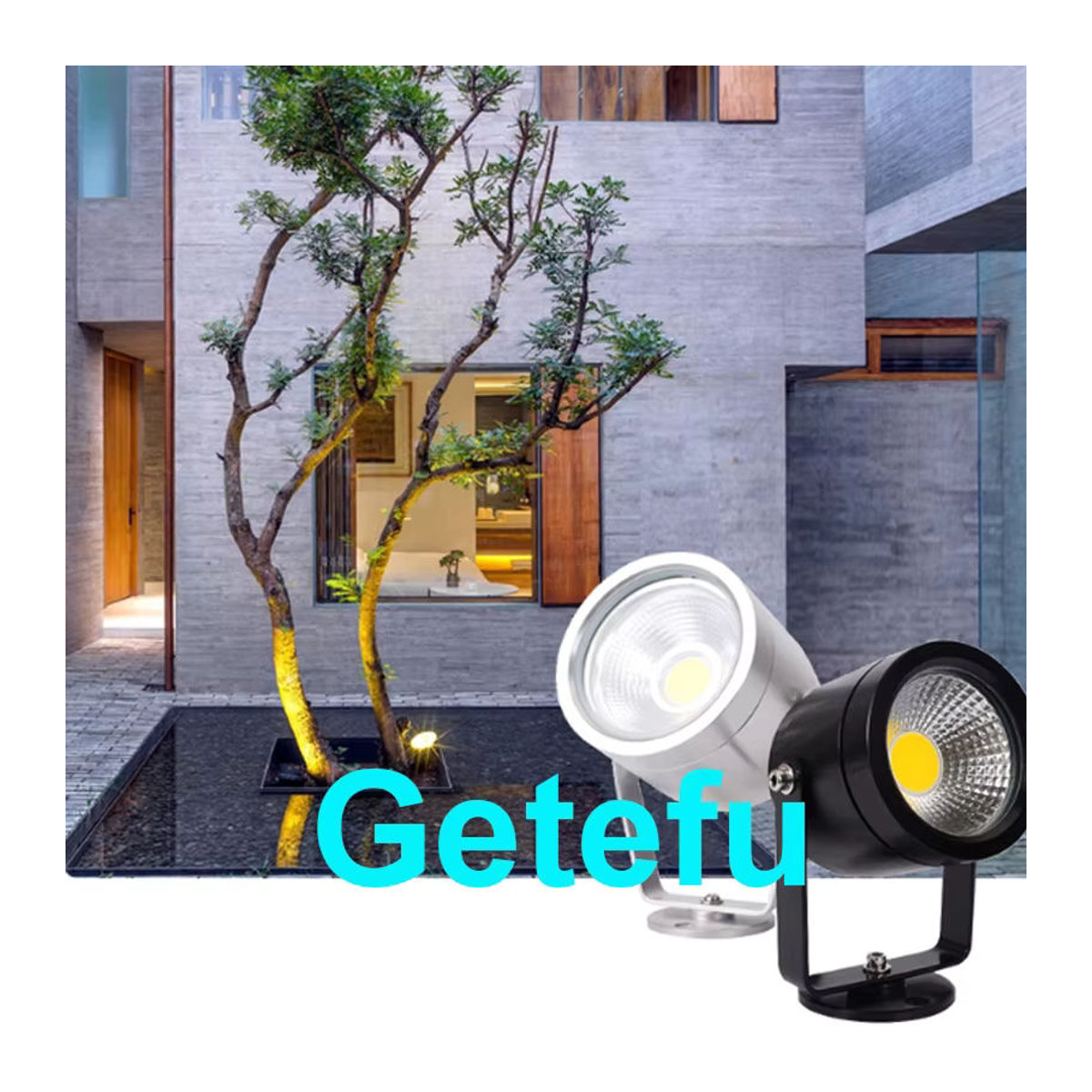 Getefu LED Wegeleuchte COB Außenstrahler für Garten und Landschaft in Schwarz oder Weiß, Neutralweiß, 12W - Bild 5