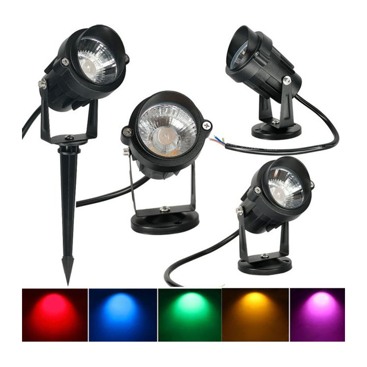 Getefu LED Wegeleuchte Schwarz Kaltweiß IP65 Wasserdicht Minimalistisch - Bild 1