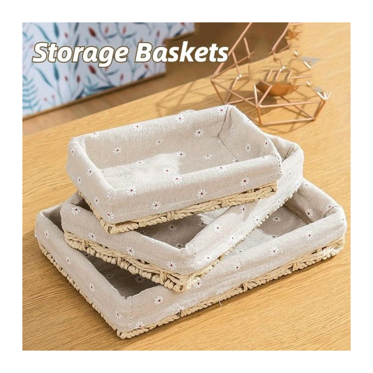 Gewebte Aufbewahrungskorb Organizer in Braun für Küche, Badezimmer und Wohnzimmer - Bild 1