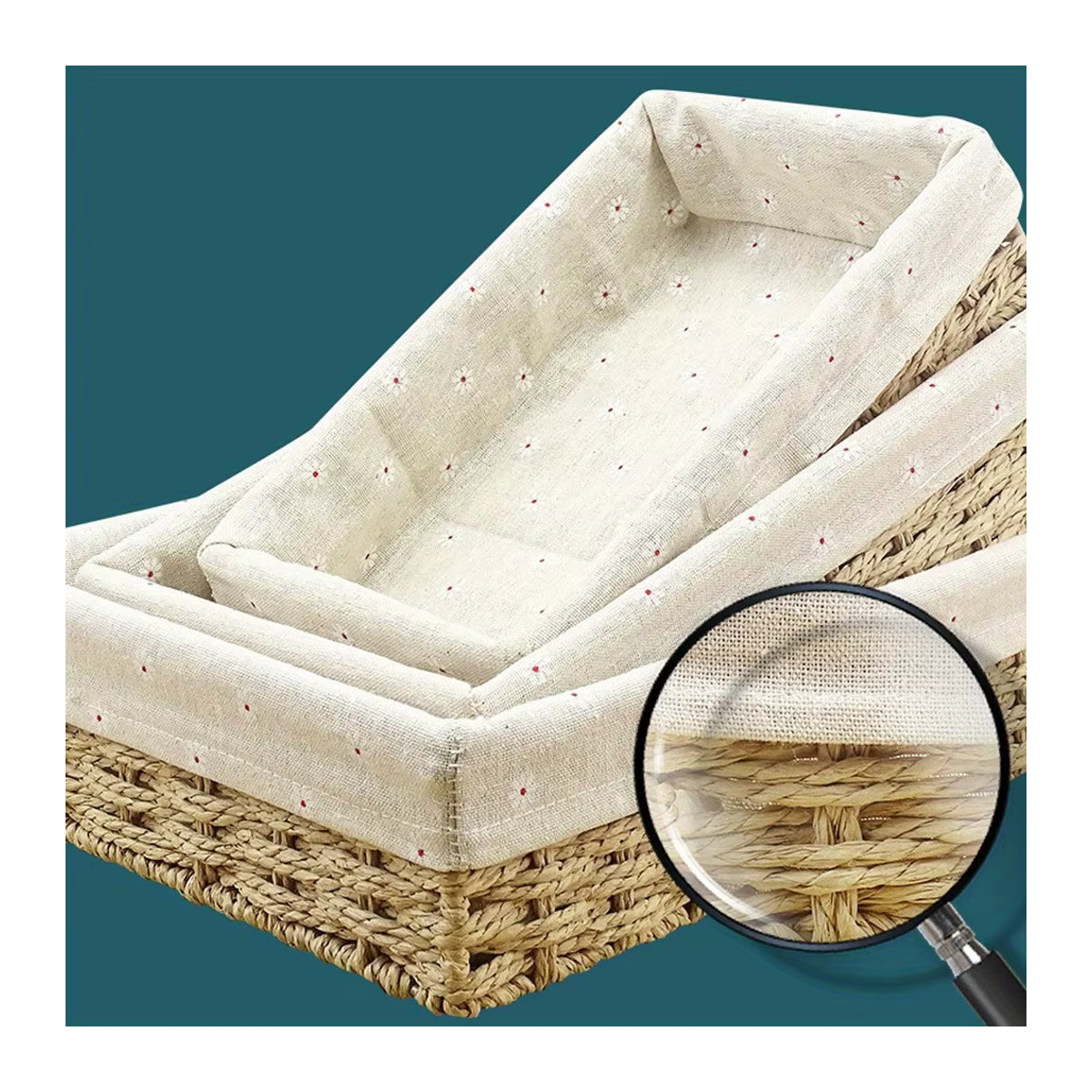 Gewebte Aufbewahrungskorb Organizer in Braun für Küche, Badezimmer und Wohnzimmer - Bild 2